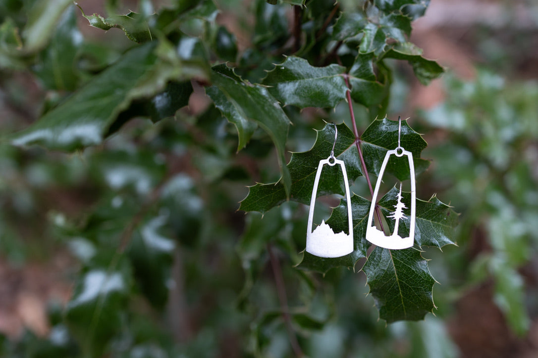 Tree and Mountain Dangle Earrings