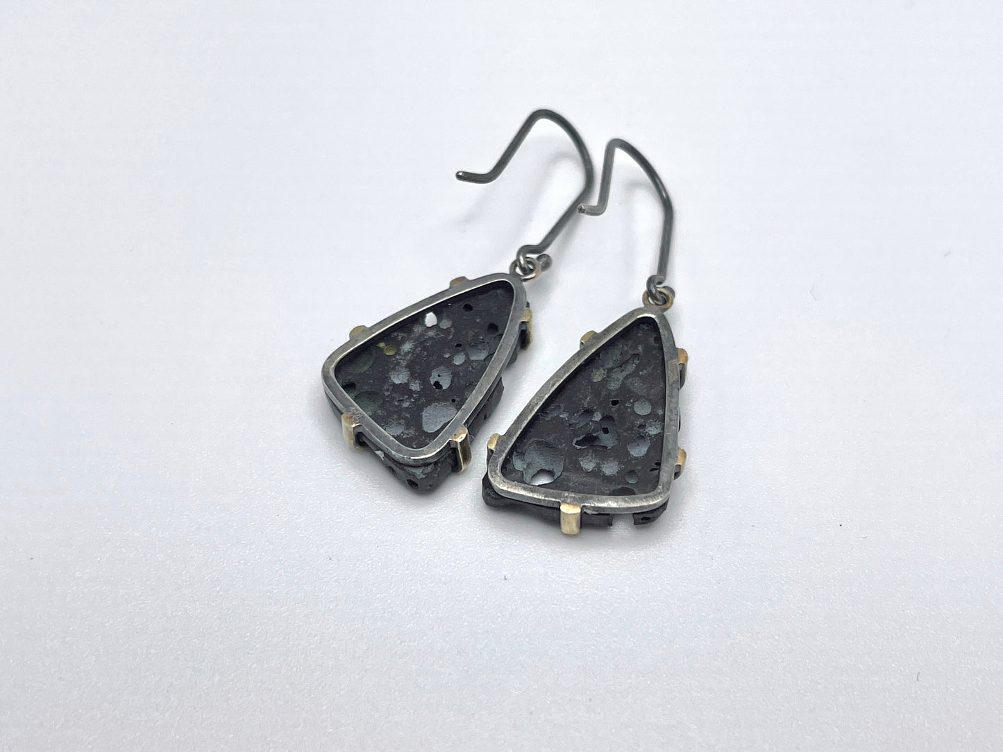 Vesicular Basalt Dangle Earrings