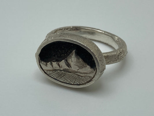 Carved Mountain Ring